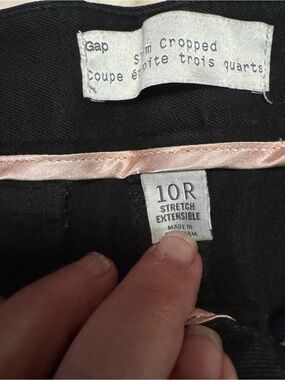 GAP Slim Cropped Petite Trousers – Black – Size 10R